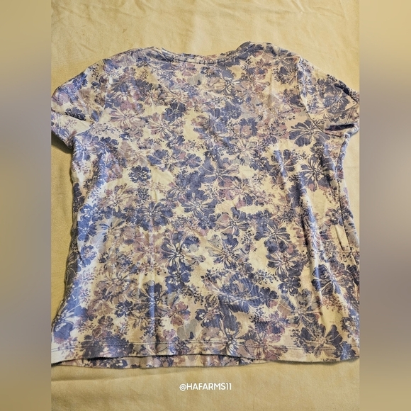 Studio Works Purple n White print top - Picture 4 of 6